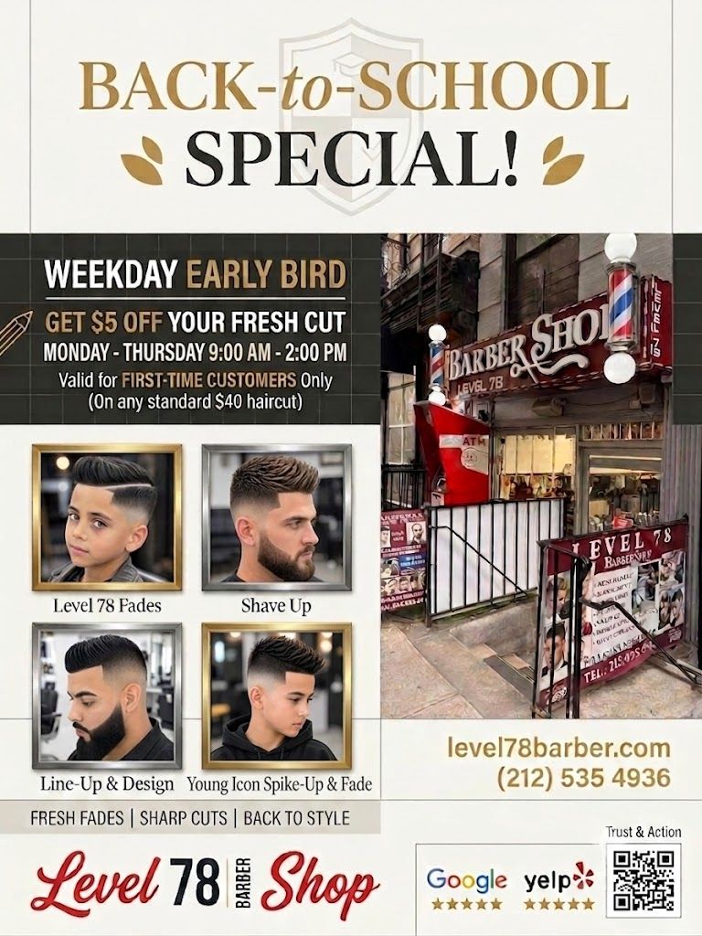 Back to School Special Promotion - Level 78 Barbershop